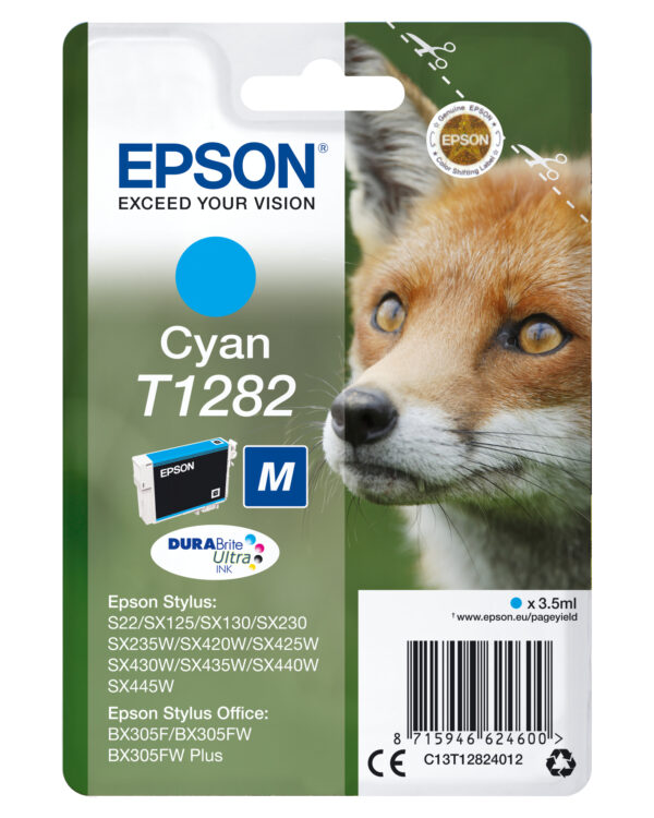 Epson Fox Singlepack Cyan T1282 DURABrite…
